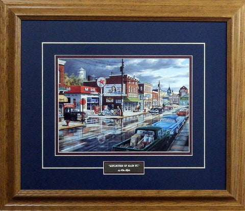 Ken Zylla Reflections on Main St.- Framed