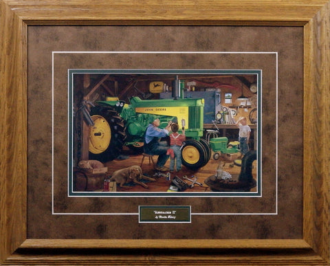 Framed picture of Charles Freitag John Deere Tractor RESTORATION II