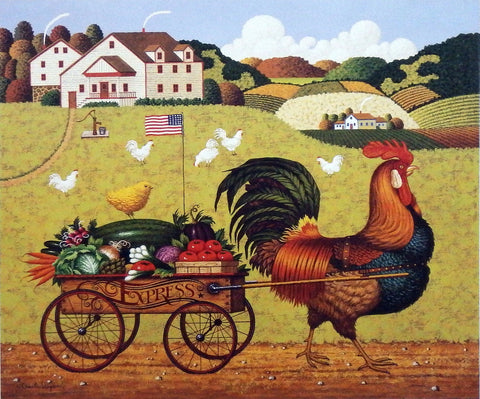 Charles Wysocki farm picture Rooster Express