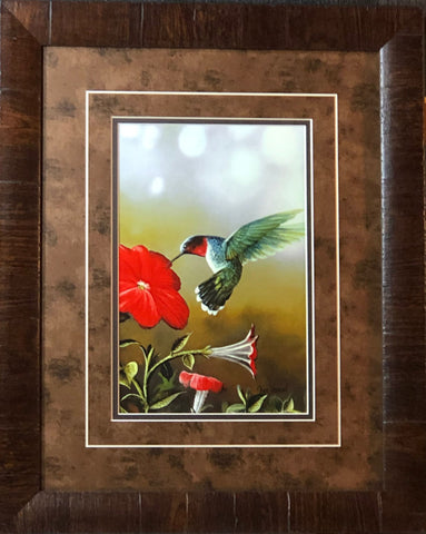 Jim Hansel Ruby Throated Hummingbird- Framed