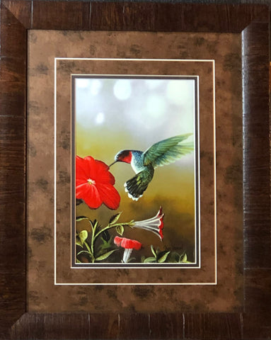 Jim Hansel Ruby Throated Hummingbird- Framed