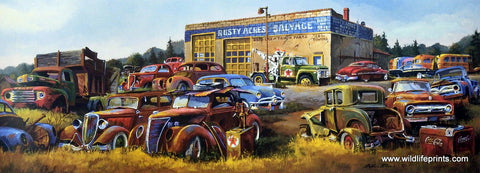 Dale Klee Old Cars Texaco Oil Picture RUSTY ACRES
