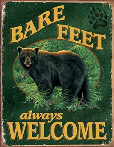 Michael Sieve Bare Feet Always-Bear Tin Sign