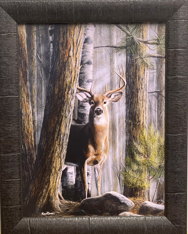 Kevin Daniel Deer Solitary Buck Art Print-Framed