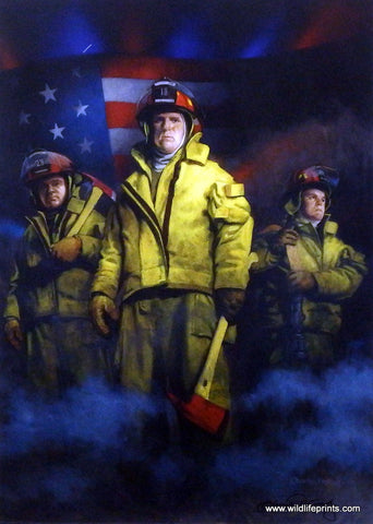 Patriotic Picture of firefighters by Charles Freitag