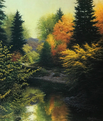 Charles White Still Waters Landscape Tree Art Print-Signed