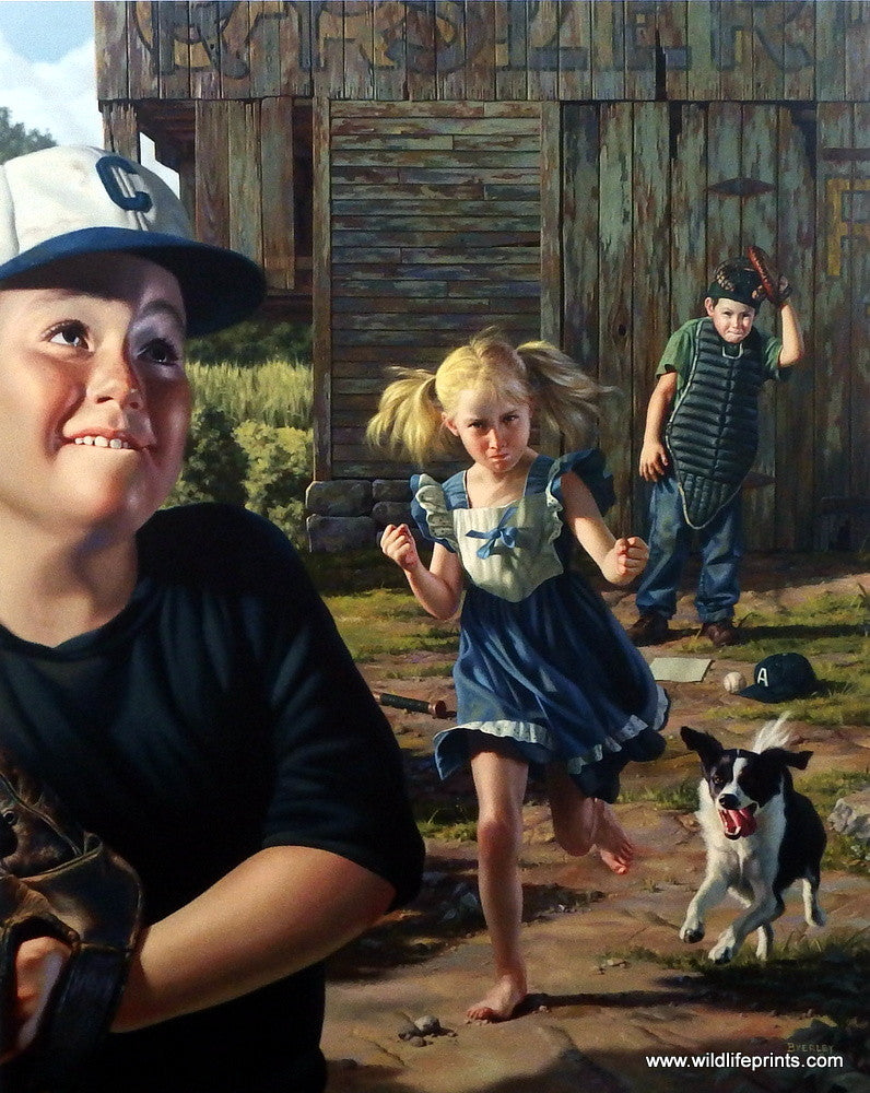 Bob Byerley Children's Print Playing Baseball