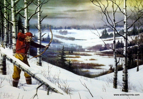 Les Kouba Hunting Print THE BOW HUNTER