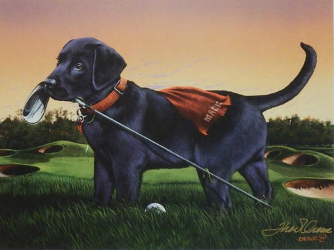 Phillip Crowe The Caddy Golf Lab Puppy Print