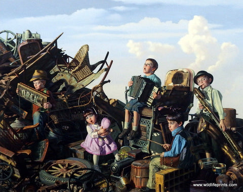 Bob Byerley children's print playing in the band