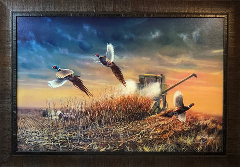 Jim Hansel The Last Pass S/N Pheasant Farm Art Print-Framed