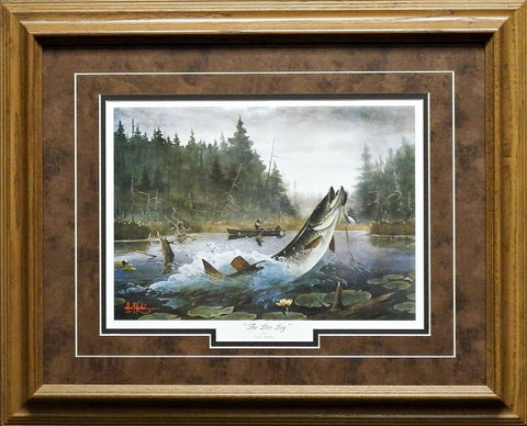 Les Kouba The Live Log Fishing Art Print-Framed