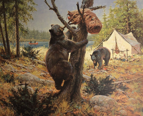 Harold Lyons The Professionals Bear in Camp S/N Art Print