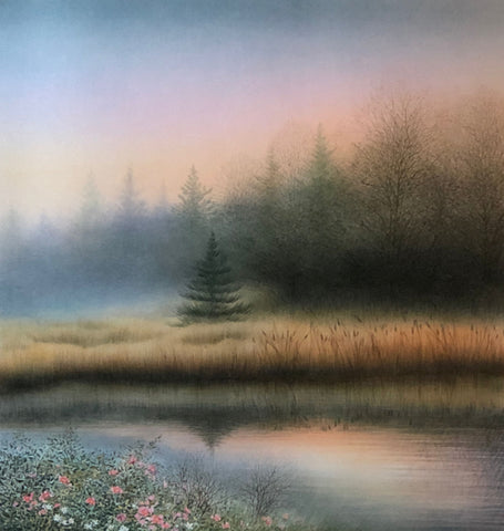 Arnold Alanniz Tranquil Waters Flower Tree  Pond Art Print