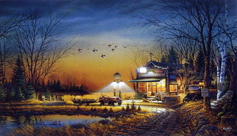 Terry Redlin Hunting and Bait Shop Painting WELCOME TO PARADISE