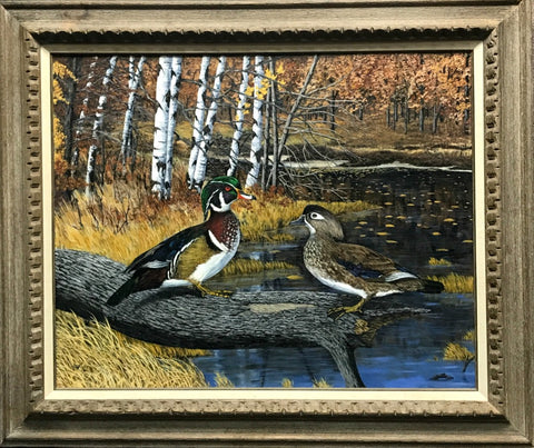 Charles Whitson Wood Ducks Original Oil Art Print