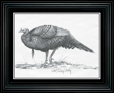 Terry Redlin "Turkey" Pencil Sketch-Framed