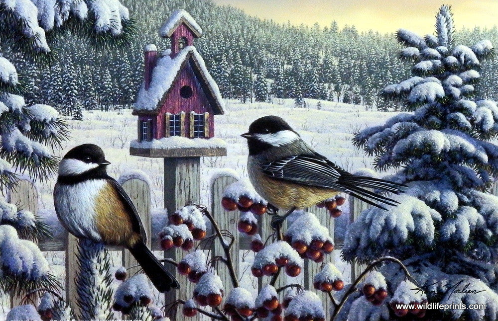 Kim Norlien Winter Chickadees