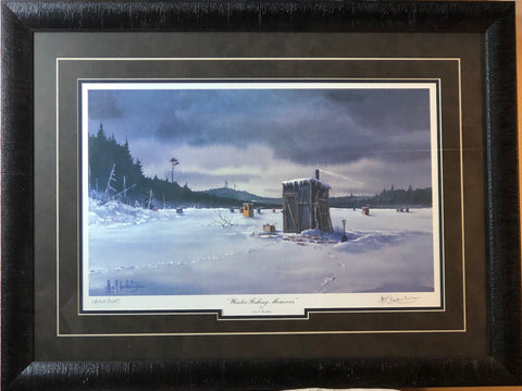Les Kouba Winter Fishing Memories Signed AP Art Print