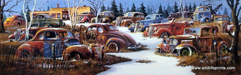 Dale Klee Old Cars Salvage Picture WINTER JUNKYARD