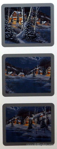 Derk Hansen three prints of winter mountain village scenes