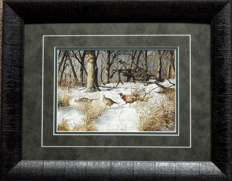 Richard Plasschaert Woodlot Feeding Pheasant Art Print