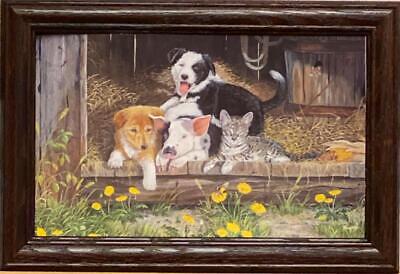 Terry Doughty Farm Puppy  Art Print-Framed 14.5 x 10