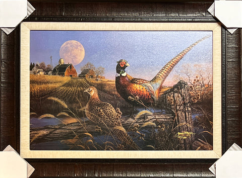 James Meger Harvest Moon Pheasant Farm Art Print-Framed 30.5 x 23