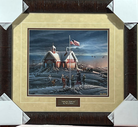 Terry Redlin America America Children American Flag Art Print-Framed 20.25 x 18.5
