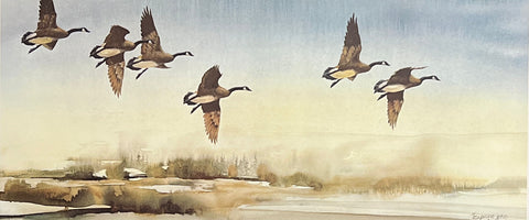 Mike Capser Canadian Passage Goose S/N Art Print  24 x 10.5