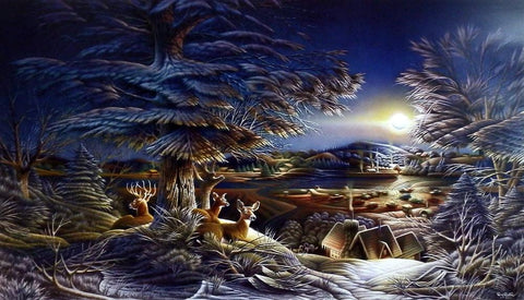 Terry Redlin Evening On The Ice - 32"x18.5" Signed/Numbered