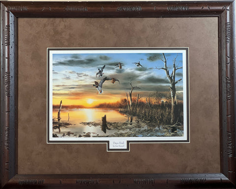 Jim Hansel Days End Duck Art Print-Framed 21.5 x 17.5