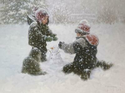 Robert Duncan The First Snowman Art Print-16 x 12