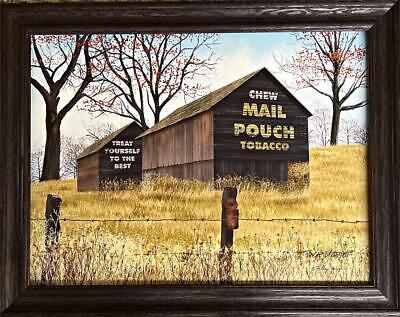 Billy Jacobs Treat Yourself Tobacco Barn Art Print Premium Framed Wood 28 x 22