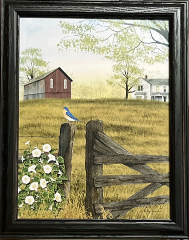 Billy Jacobs Morning's Glory Bluebird Farm Art Print-Framed 18.5 x 14.5