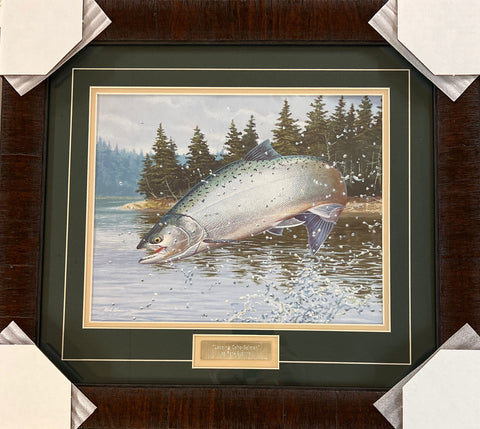 Mark Susinno Leaping Coho Salmon Art Print-Framed 20 x 18