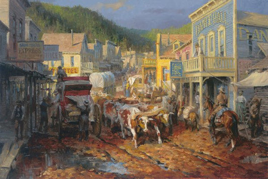 Andy Thomas Gold Town Art Print-Signed