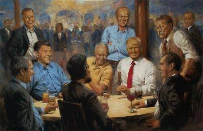 Andy Thomas The Republican Club Donald Trump Signed Canvas  18 x 12