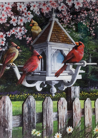 Kevin Daniel Apple Blossom Time Cardinal Art Print