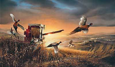 Terry Redlin Canvas Pheasants-EVENING SURPRISE