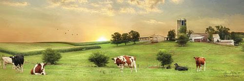 Deiter, Blessed Morning Cow Farm Art Print-36 x 12