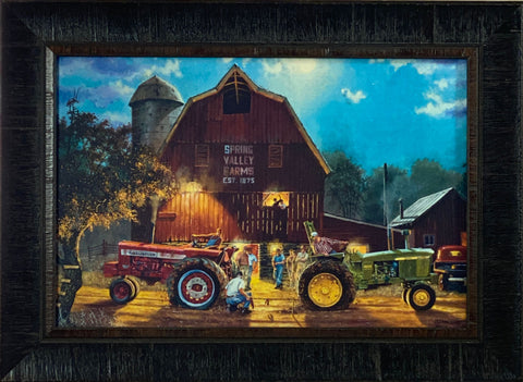 Dave Barnhouse The Rematch Tractor Farm Art Print Framed 22.5 x 16.5