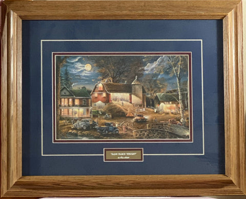 Barn Dance Tonight Farm Harvest Art By Ray Mertes Print Framed Size 21" x 17"