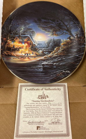 Terry Redlin Toasting Marshmallows Limited Edition Plate New in Box