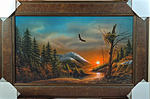 Terry Redlin Flying Free Eagle Art Print-Framed 30 x 20