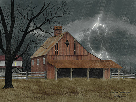 Billy Jacobs Dark and Stormy Night Farm Art Print-12 x 9-Free shipping