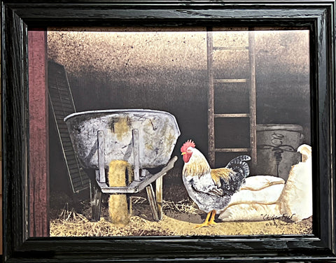 Billy Jacobs Chicken Feed Farm Art Print-Framed 18.5 x 14.5