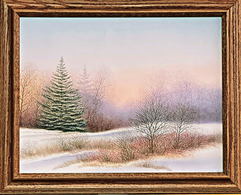 Alaniz Morning light Pine Tree  Art Print-Framed 21 x 17