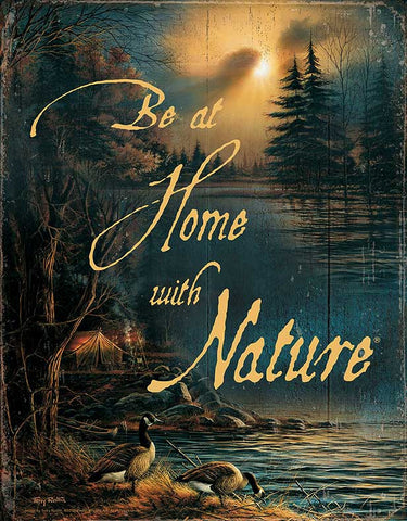 Redlin Be Home with Nature Tin Sign