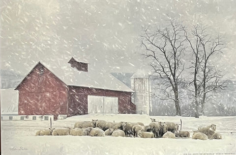 Lori Dieter Sheep Farm Art Print Talk is Sheep (18x12)